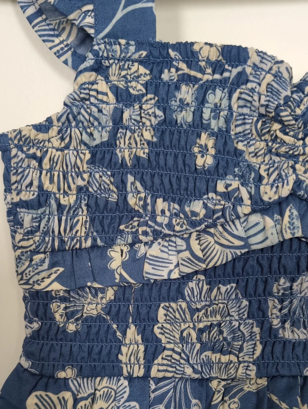 Gymboree Girls Floral Smocked Sundress Blue 4T NWT